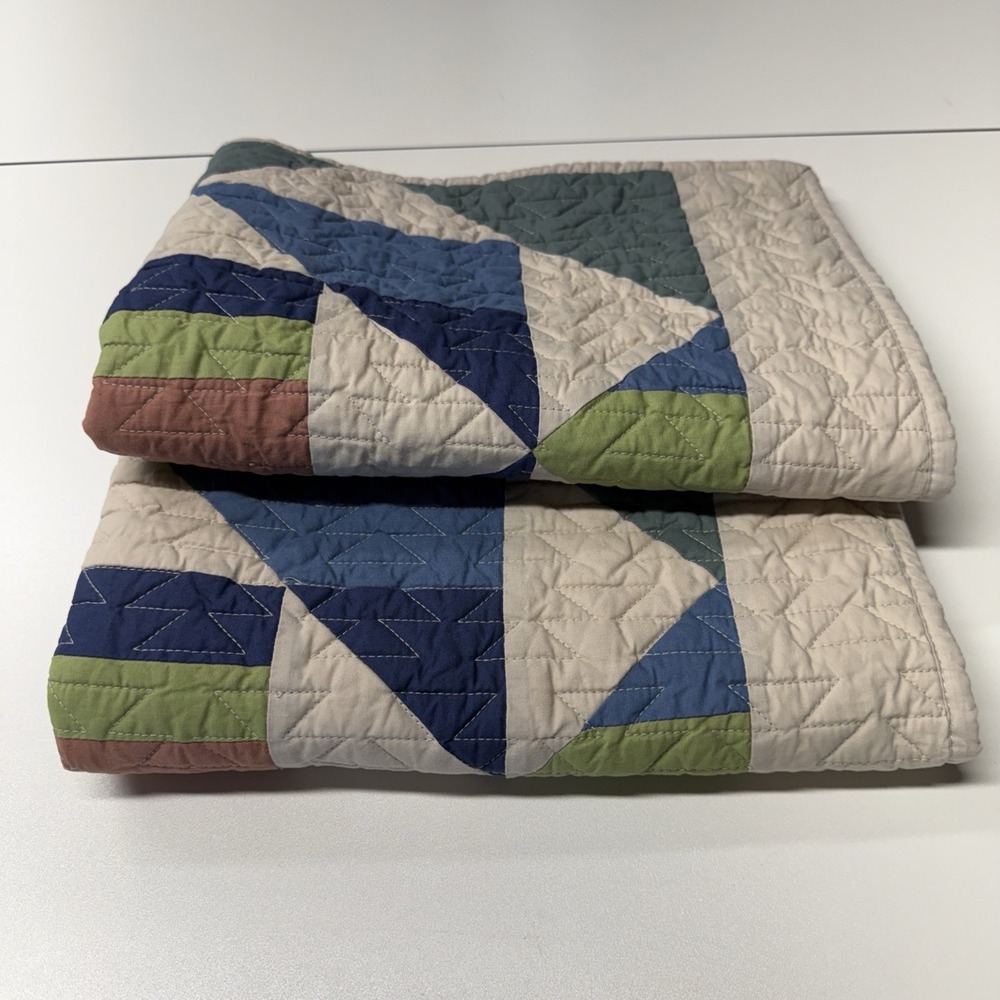 Pendleton Set (2) Opal Springs Pieced Quilt Pillow Shams Cotton 20x26" Aztec